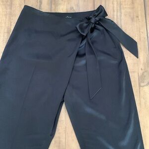 White House Black Market Black Satin Bow Pants